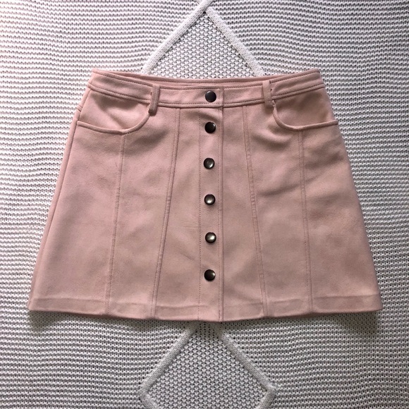 Zara Faux Suede Pink Skirt - Picture 1 of 4